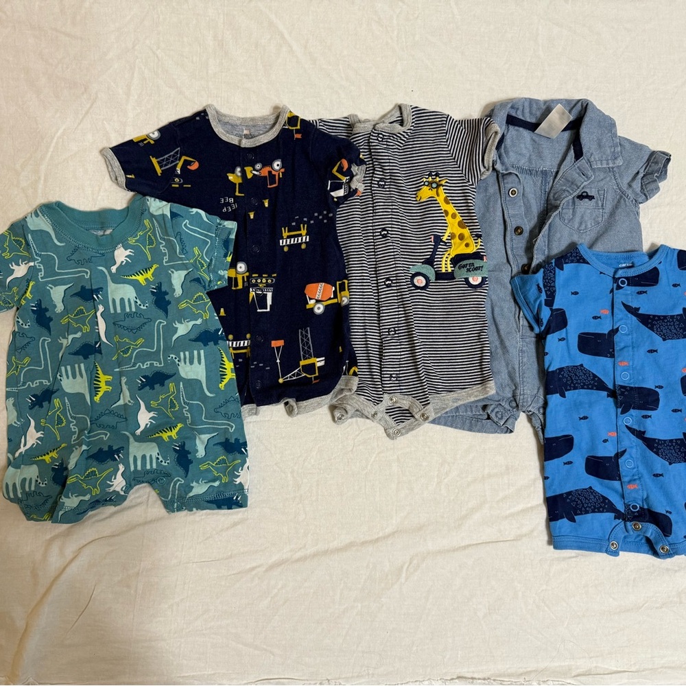 Carter's short sleeve rompers-lot of 5